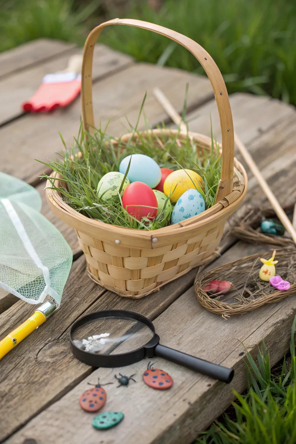 Inspire curiosity with a nature explorer-themed Easter basket.