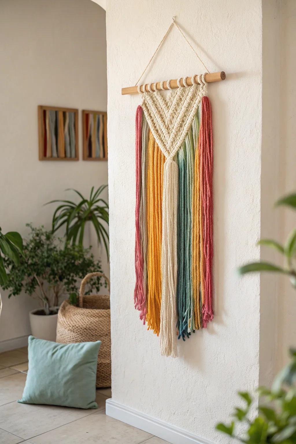 Bring your walls to life with this colorful and interactive yarn mural—where creativity meets simplicity.