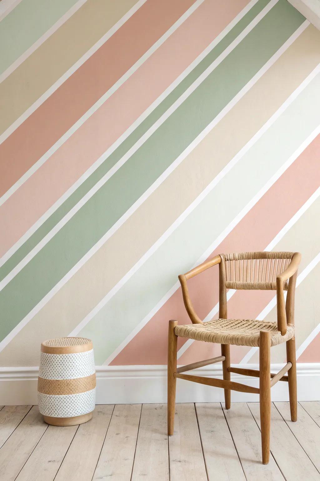 Transform your space with dynamic diagonal stripes for an energetic and chic look!