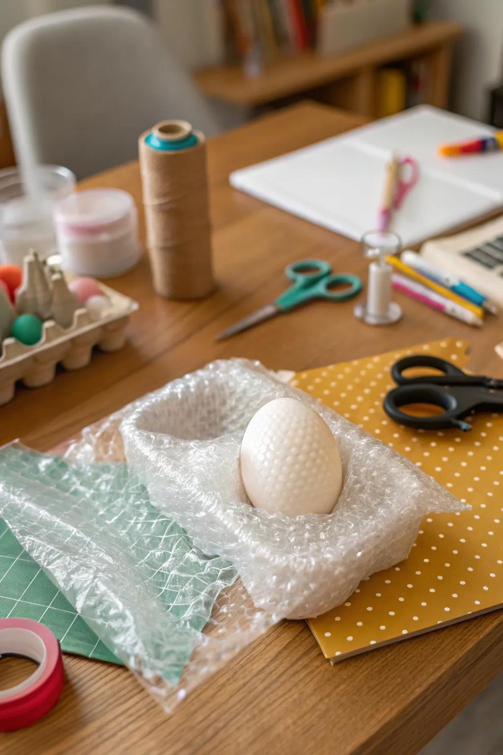 Bubble wrap encasing for a soft landing