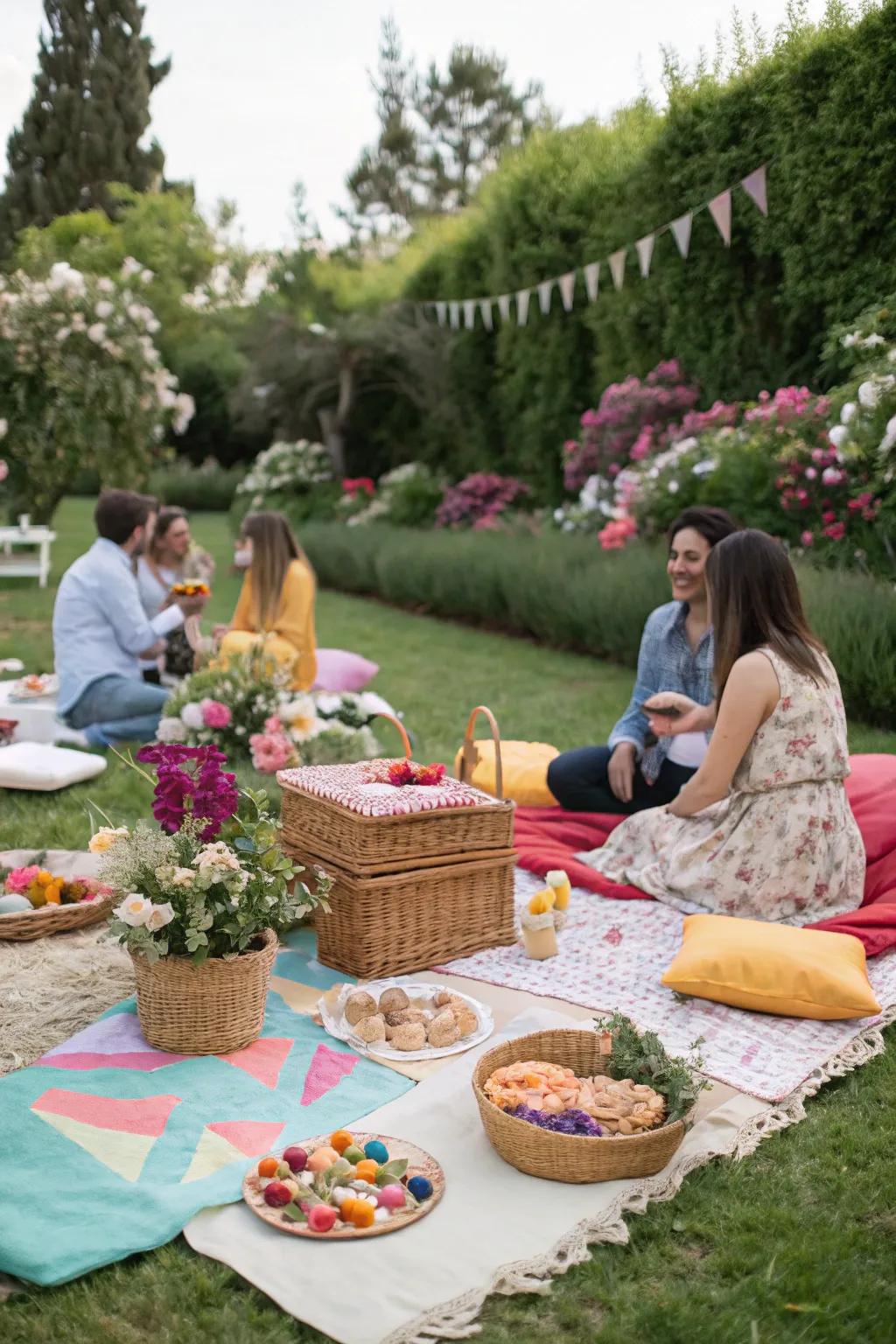 A garden picnic offers a relaxed and intimate setting for your celebration.