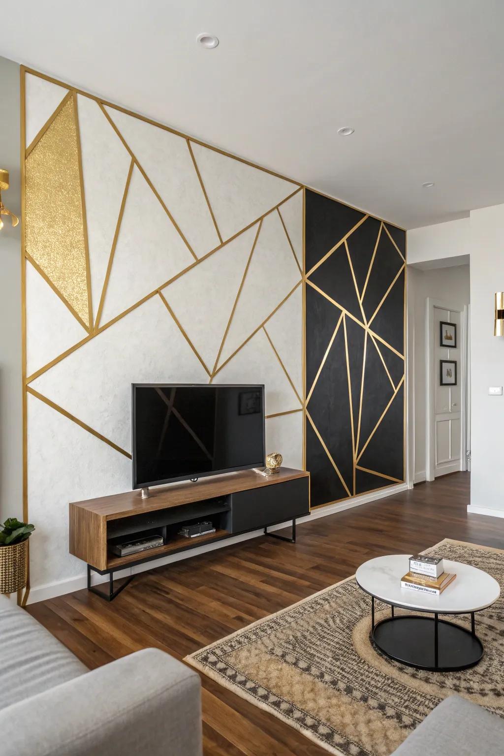 Modern geometric epoxy wall art, perfect for a minimalistic decor.