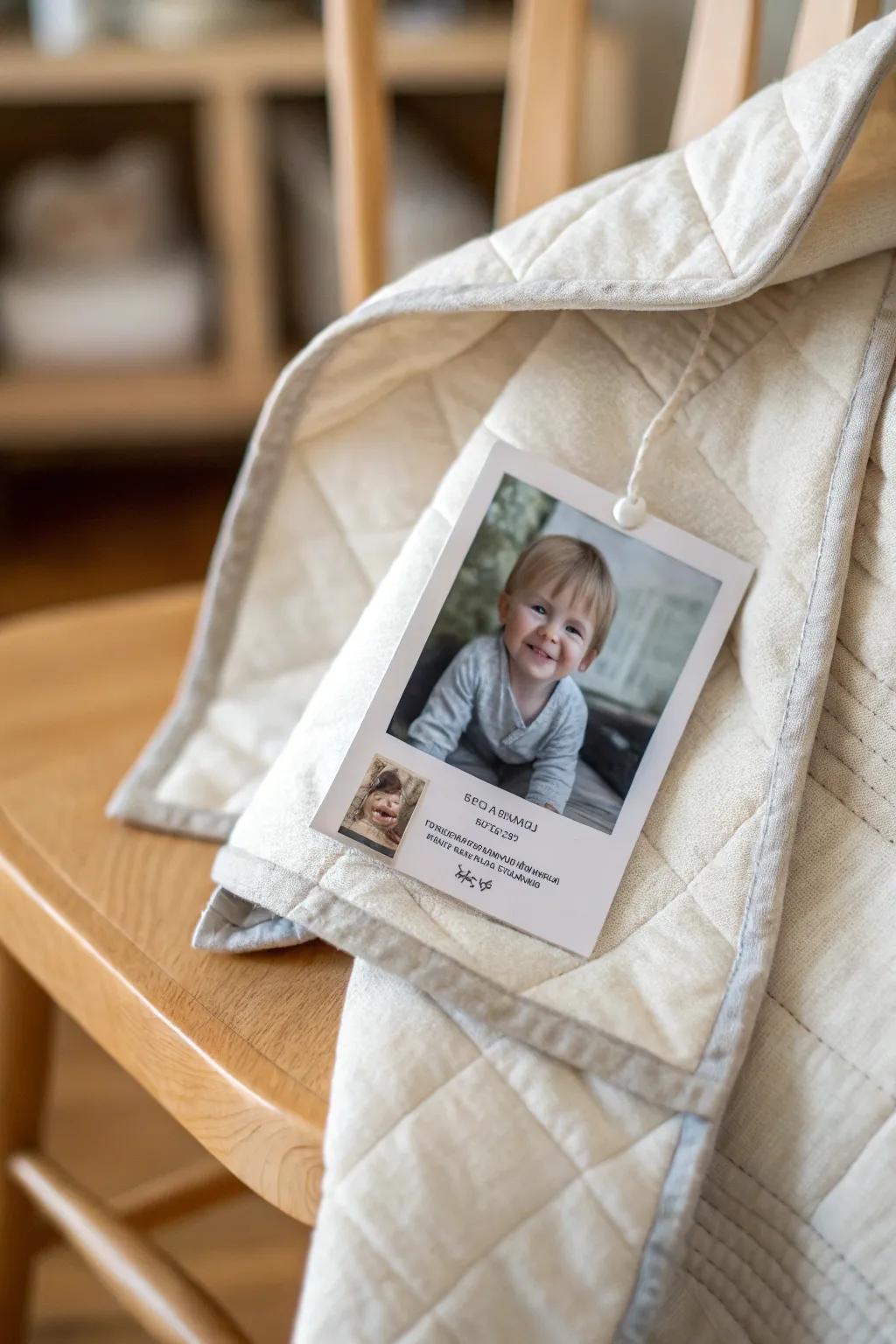 Add a personal touch with a printed photo quilt label—where memories meet craftsmanship.