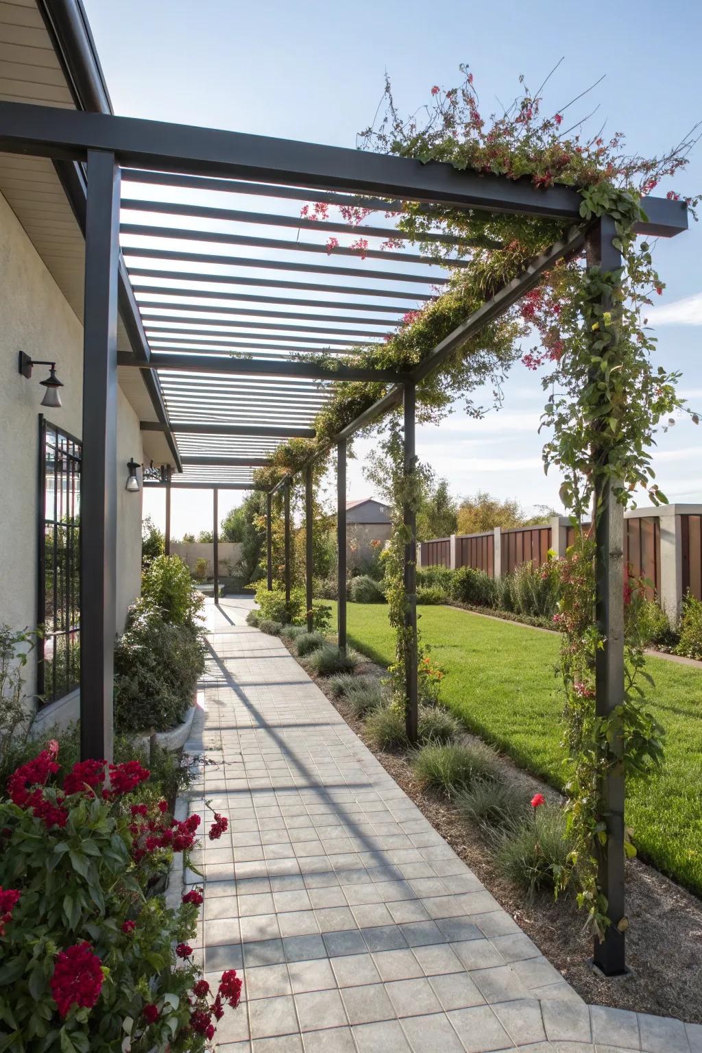 Elevate your outdoor space with a custom metal pergola: where craftsmanship meets nature.