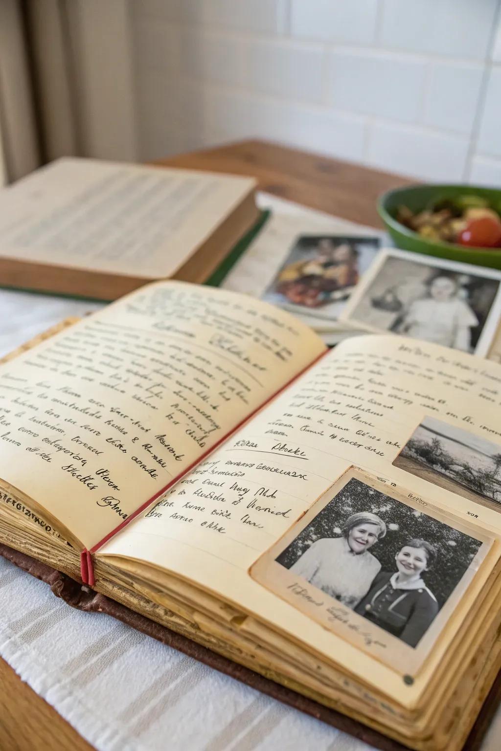 A personalized recipe book keeps family traditions alive.