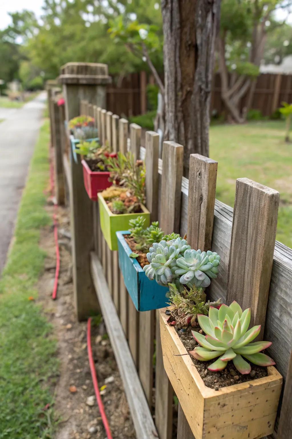 Succulents provide a low-maintenance splash of color and texture.