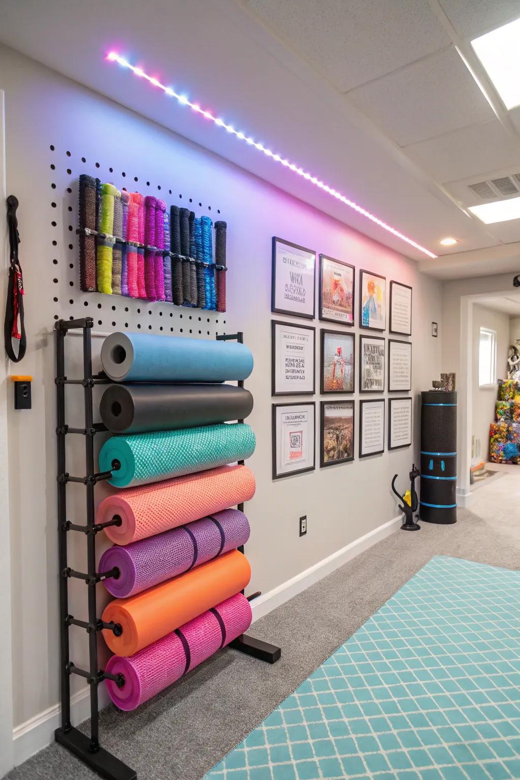 Wall racks create a tidy, professional look in your gym.