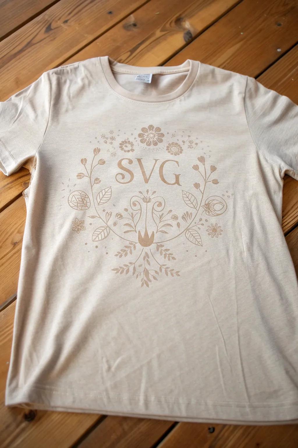 Elevate your T-shirt game with exquisite SVG cut designs that combine simplicity and natural beauty.
