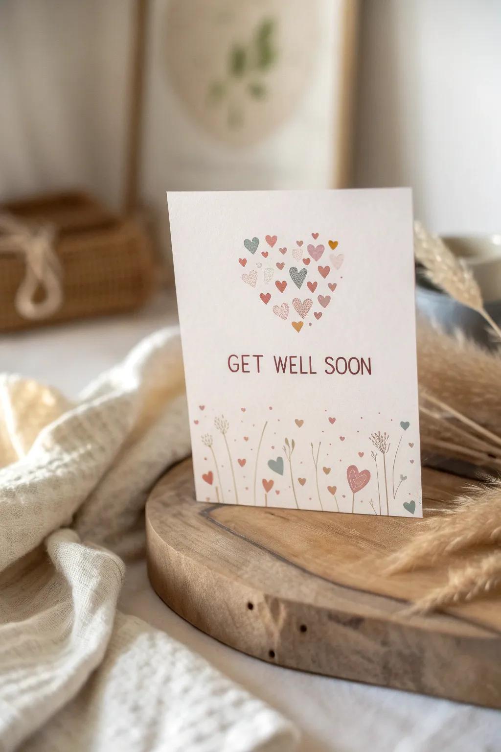 A Heartfelt Touch: Crafting Love into Every Heartbeat for Grandma's Get Well Soon Card.