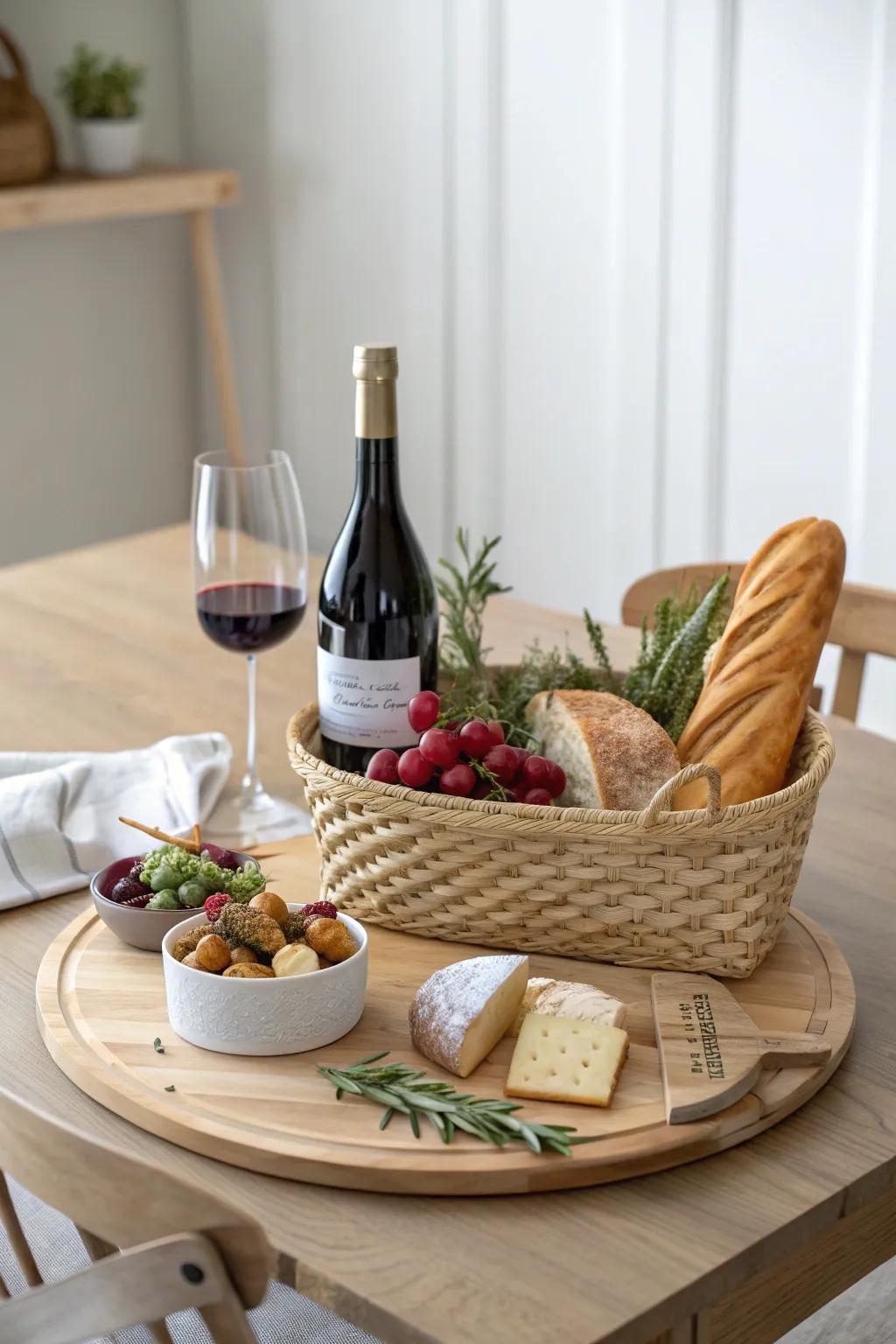 Elevate your gifting game with this stunning gourmet gift basket board. Perfect for those who appreciate simplicity and elegance!