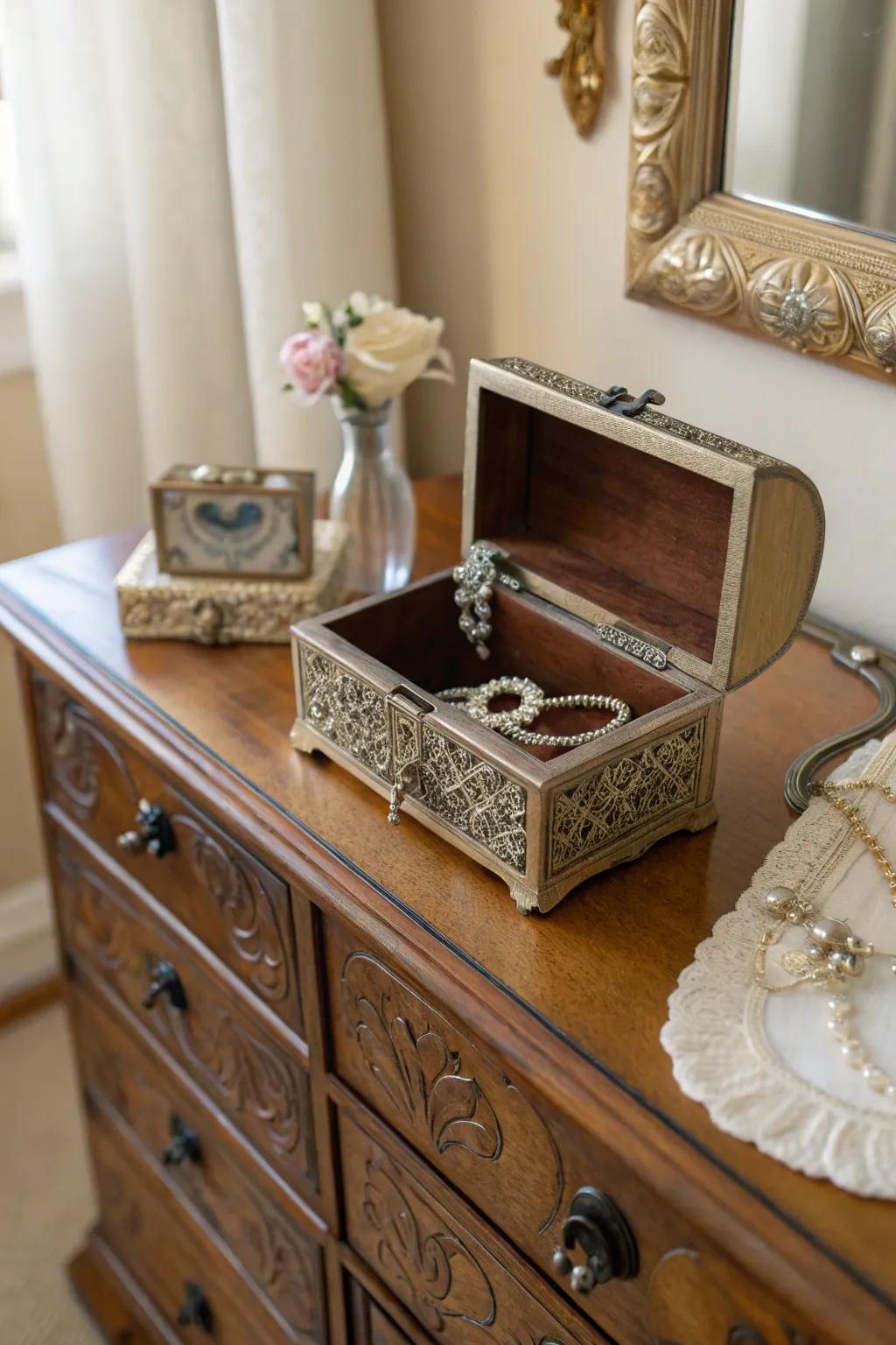 An elegant jewelry box to keep her treasures beautifully organized.