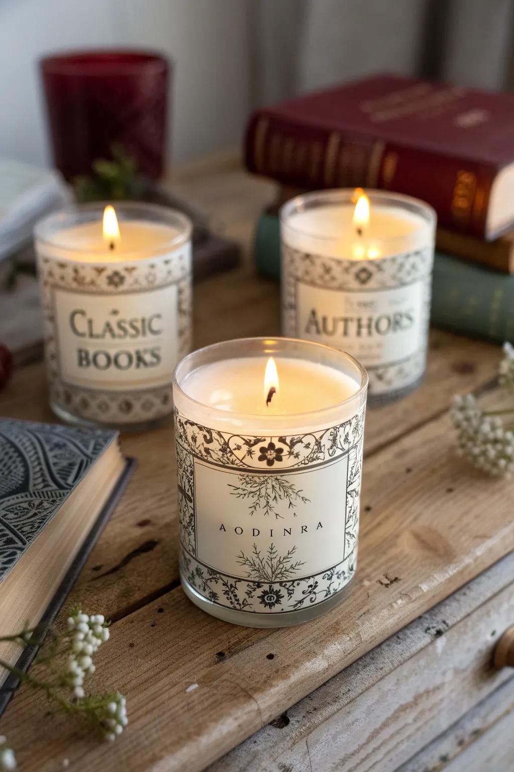 Literary candles are perfect for setting the mood for a cozy reading session.