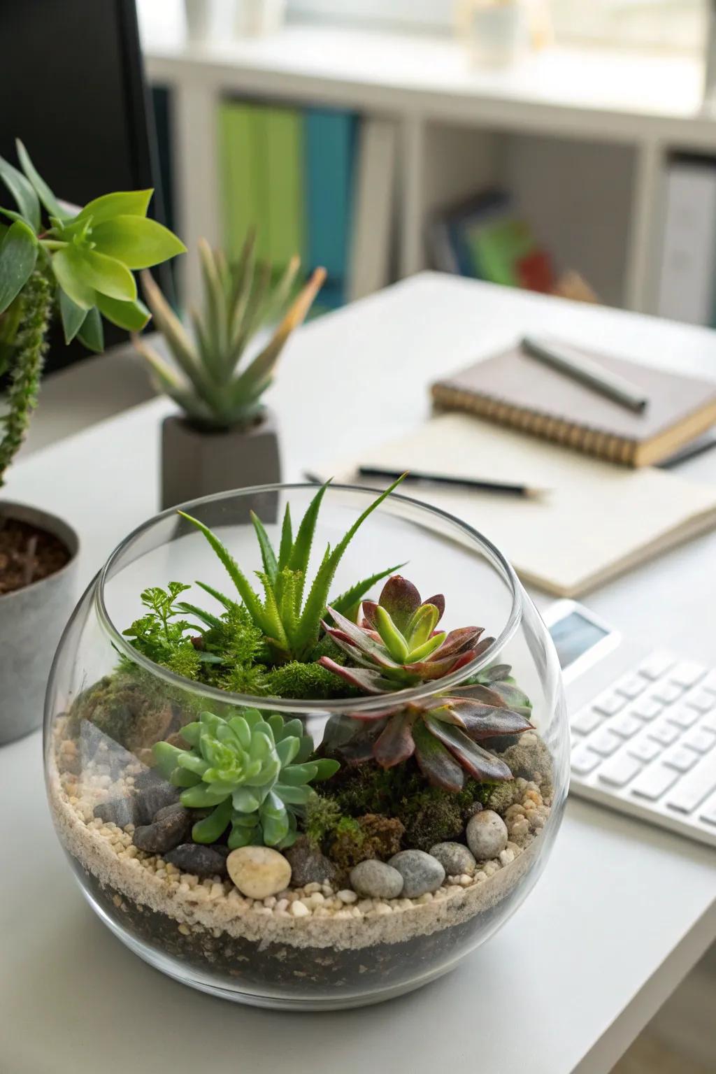 A DIY terrarium adds a touch of nature and creativity to any room.