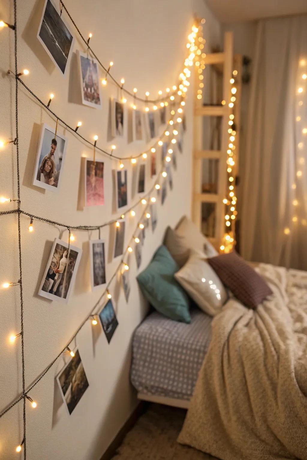 Decorative string lights add a whimsical touch to any room.