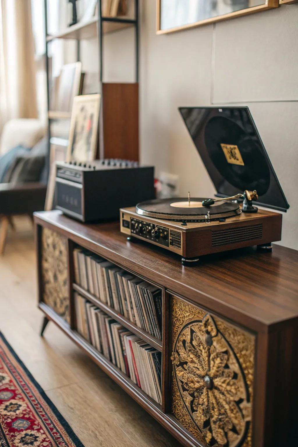 Bring the charm of analog sound with a vintage-inspired record player.