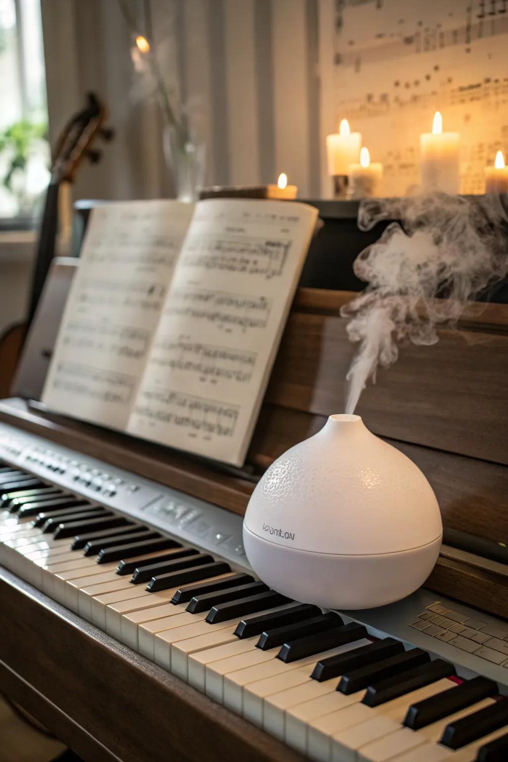 Create a calming environment with an essential oil diffuser.