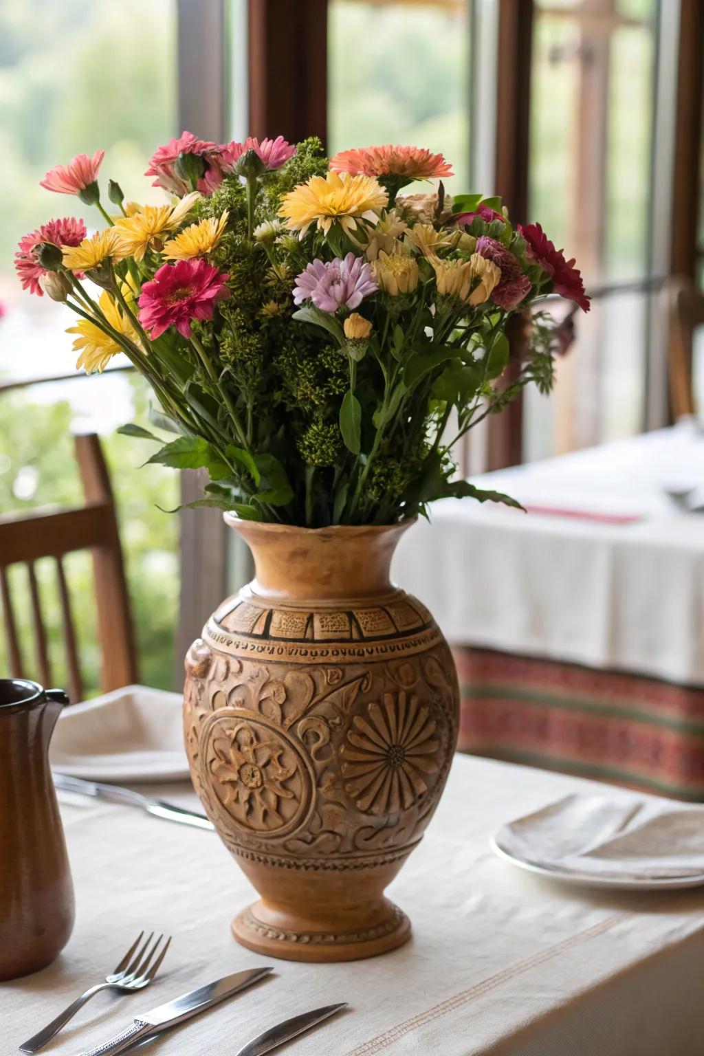 A handmade ceramic vase, a perfect blend of art and functionality.