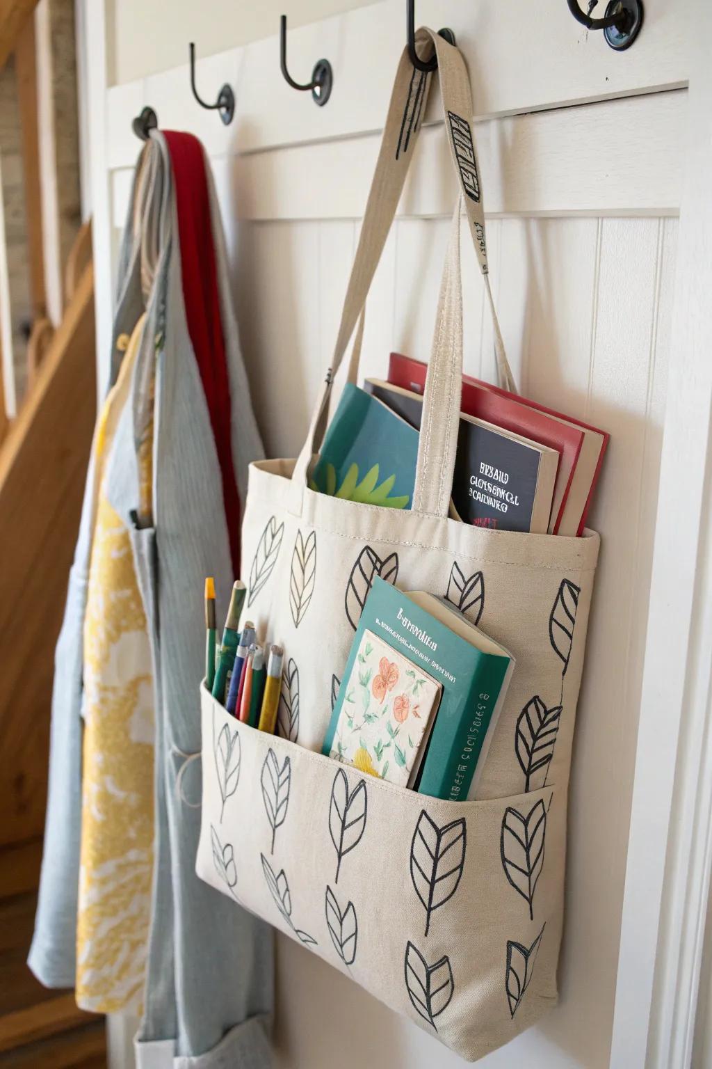 A personalized tote bag is a teacher's trusty companion.