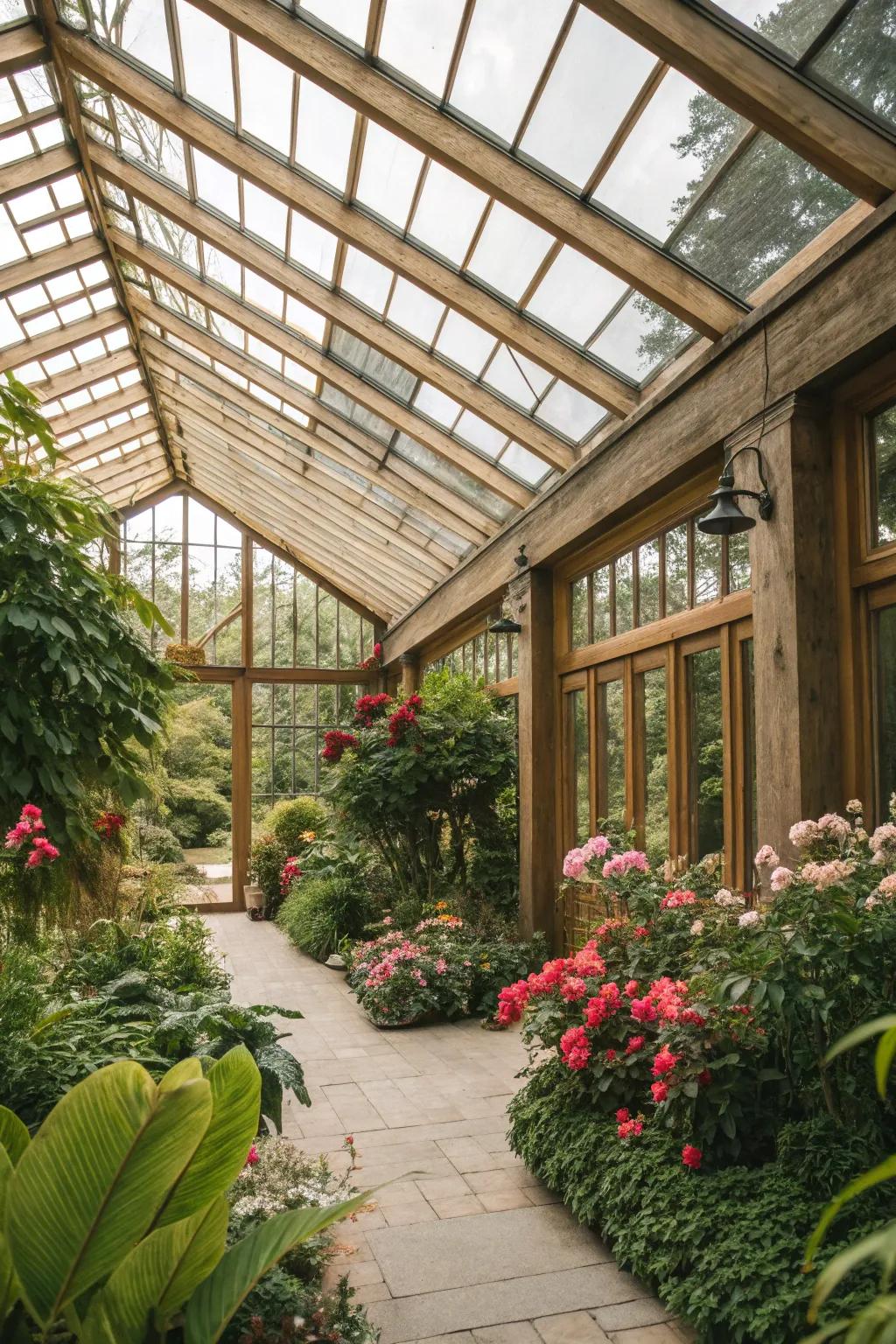 A conservatory that brings the garden inside.