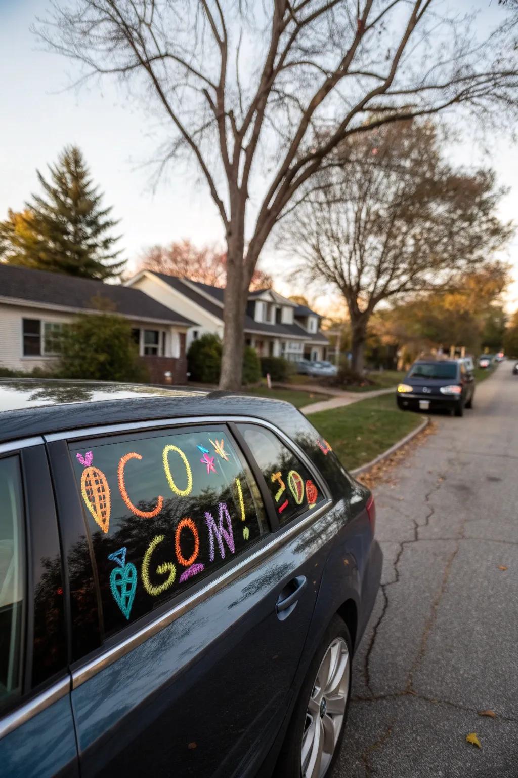 Window paint allows for creative and temporary messages.