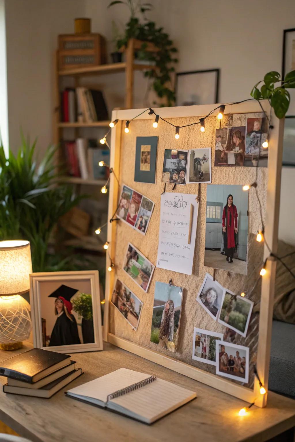 Share memories with a heartfelt graduation memory board.