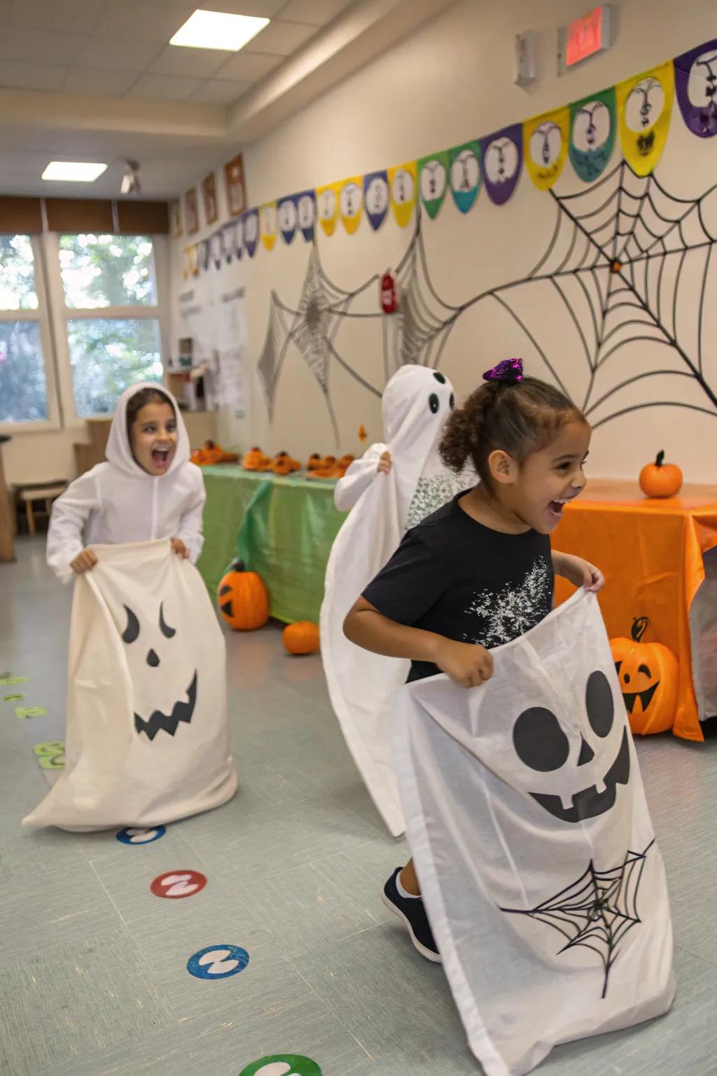 Hop to it in a ghost sack race!