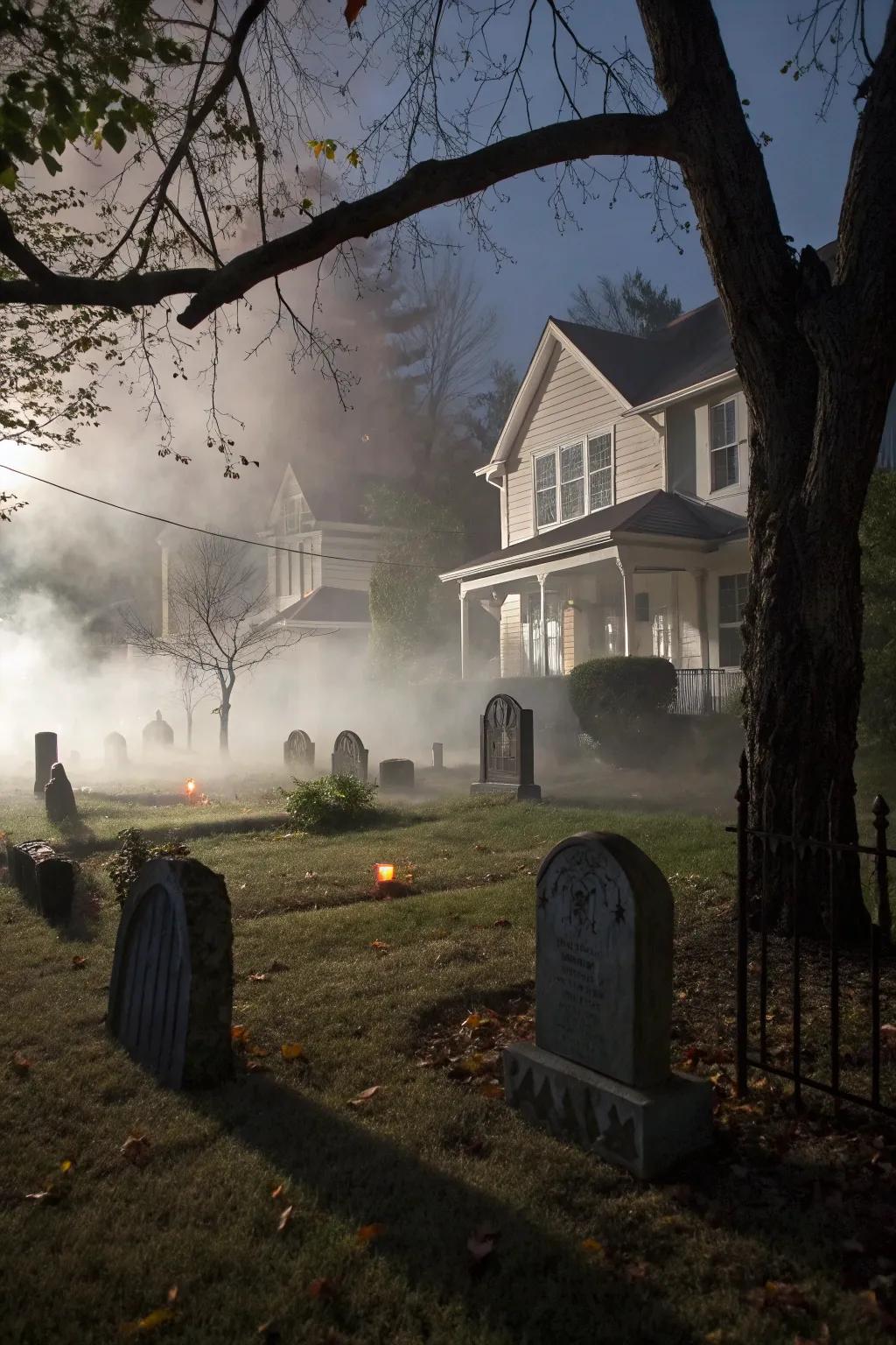 Fog adds an extra layer of spookiness to your graveyard.