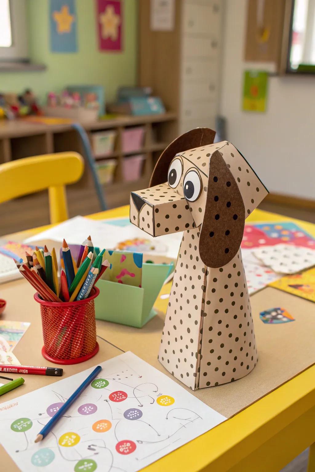 Paper dog puppets are easy and fun for all ages.