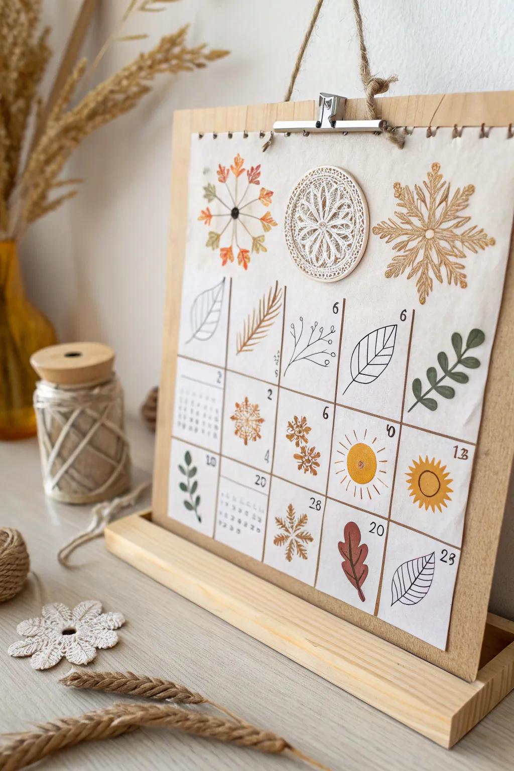 Celebrate the beauty of the seasons with a handcrafted calendar that brings nature into the classroom.