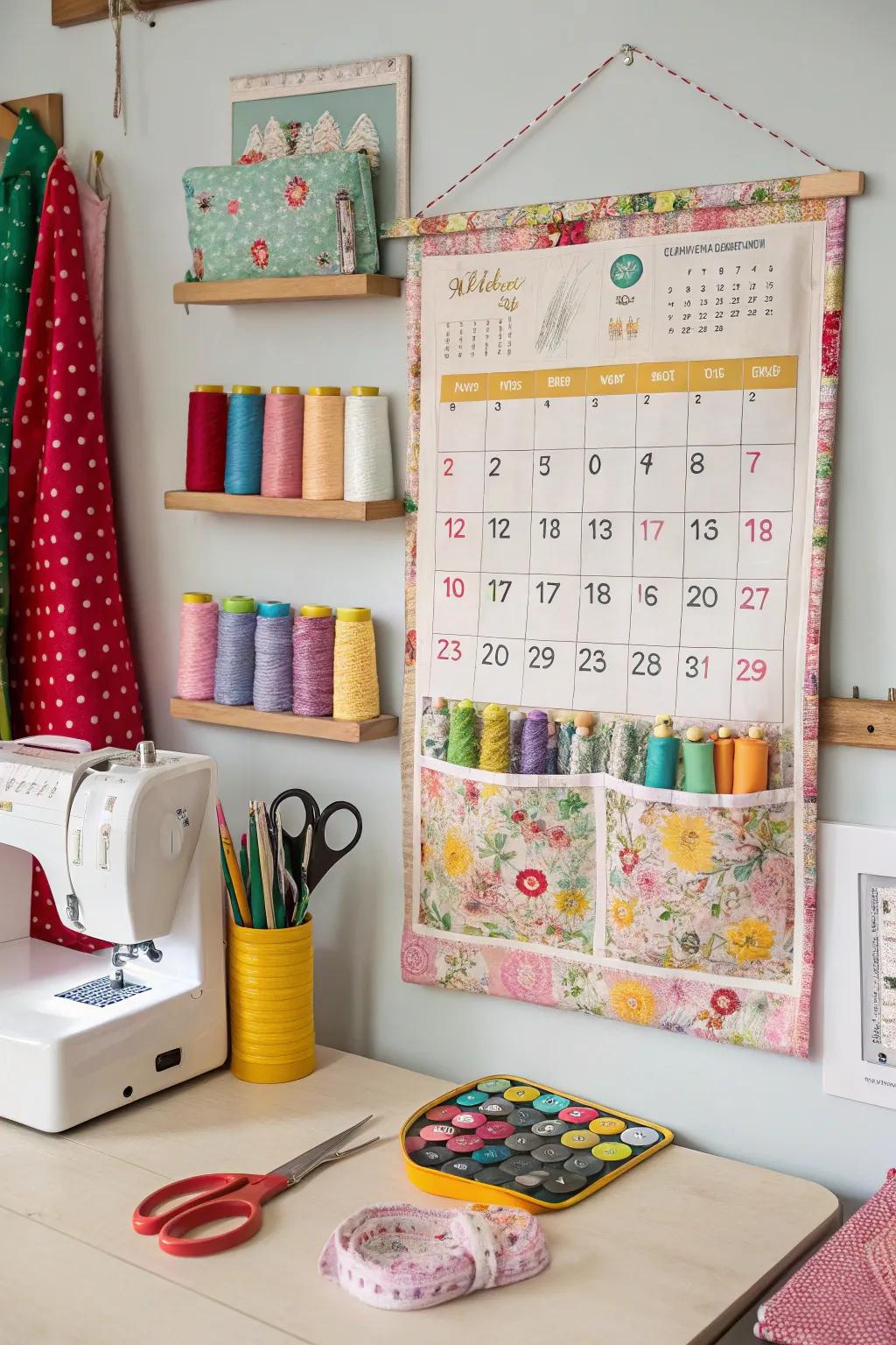 Sew a fabric pocket calendar for a crafty touch.