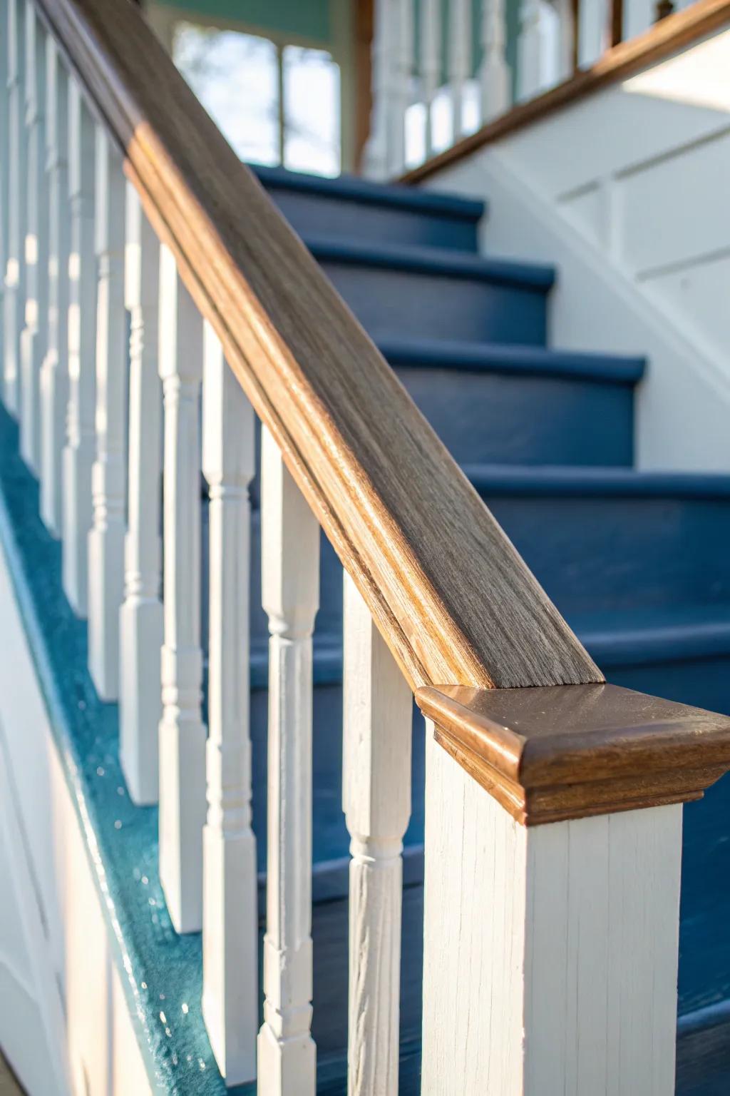 Elevate your staircase with an artistic ombre touch.