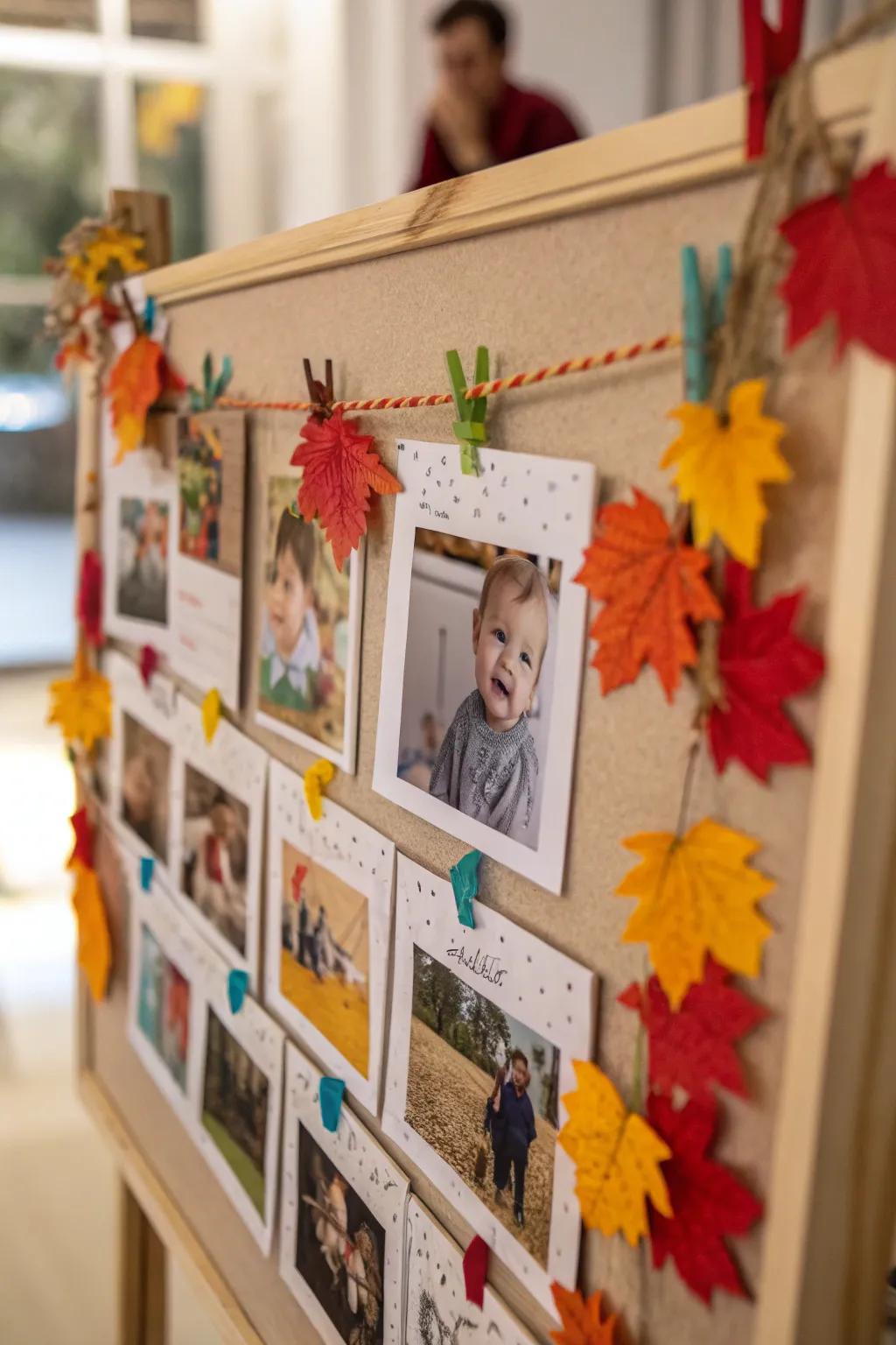 Seasonal props add a festive touch to your baby's picture board.