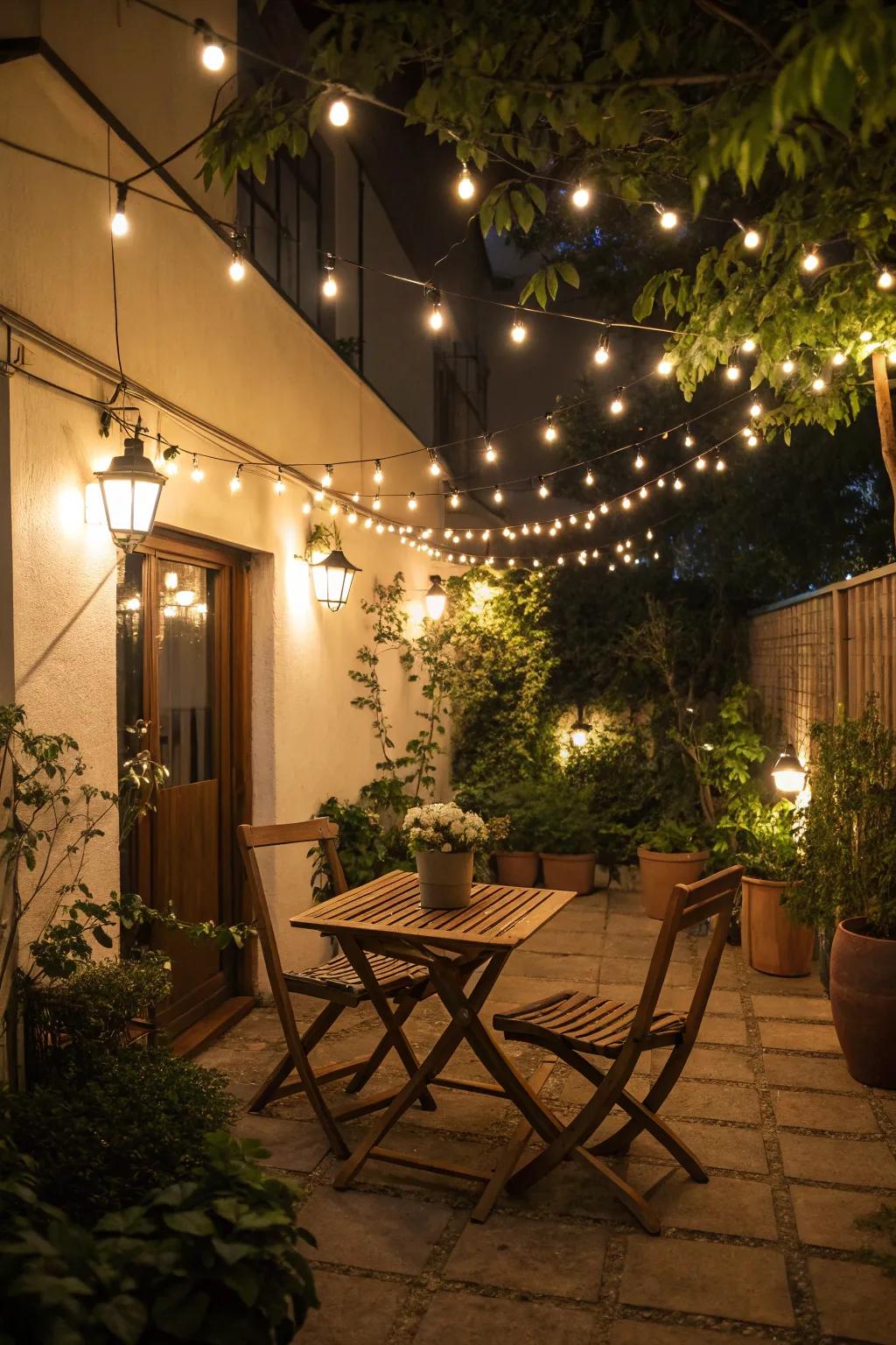 Ambient lighting enhances your terrace's atmosphere.