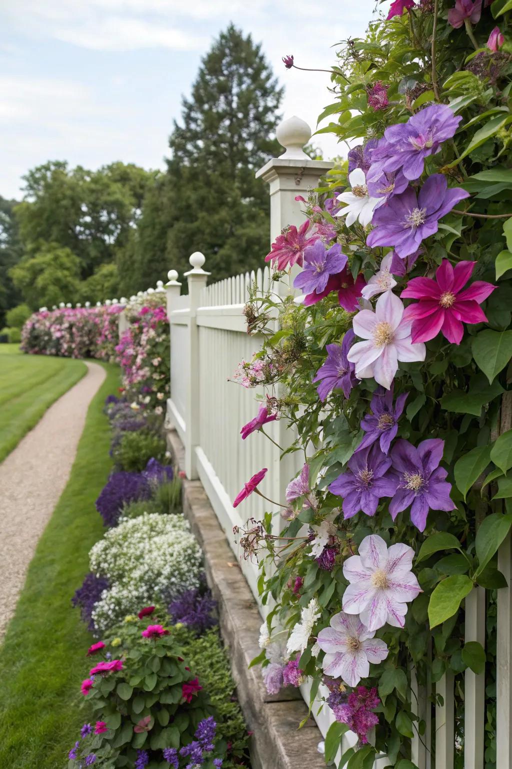 Clematis brings vibrant color to your fence all season long.