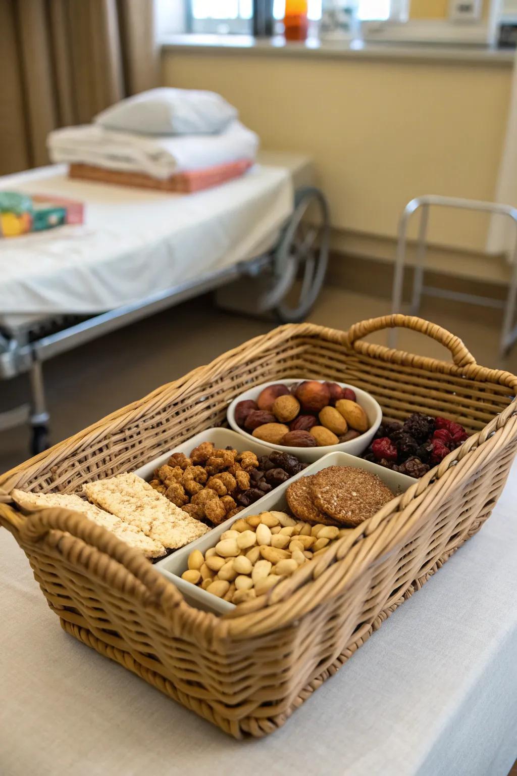 A nourishing snack basket to keep energy levels up.