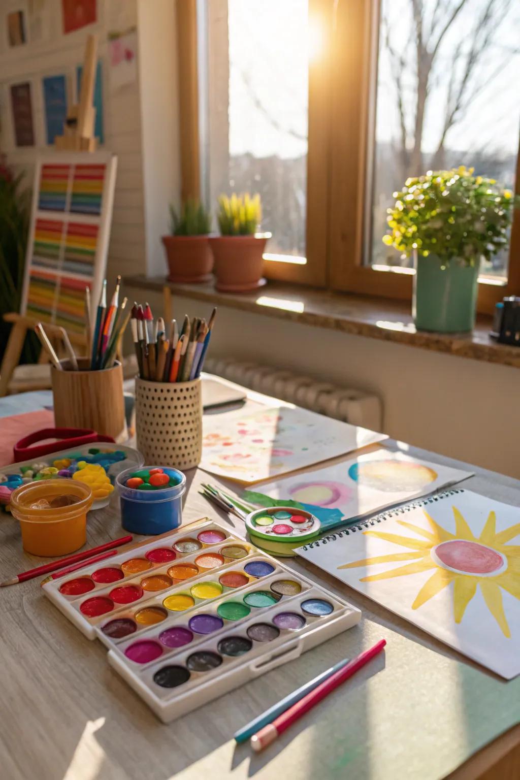 A vibrant collection of art supplies ready to inspire creativity.