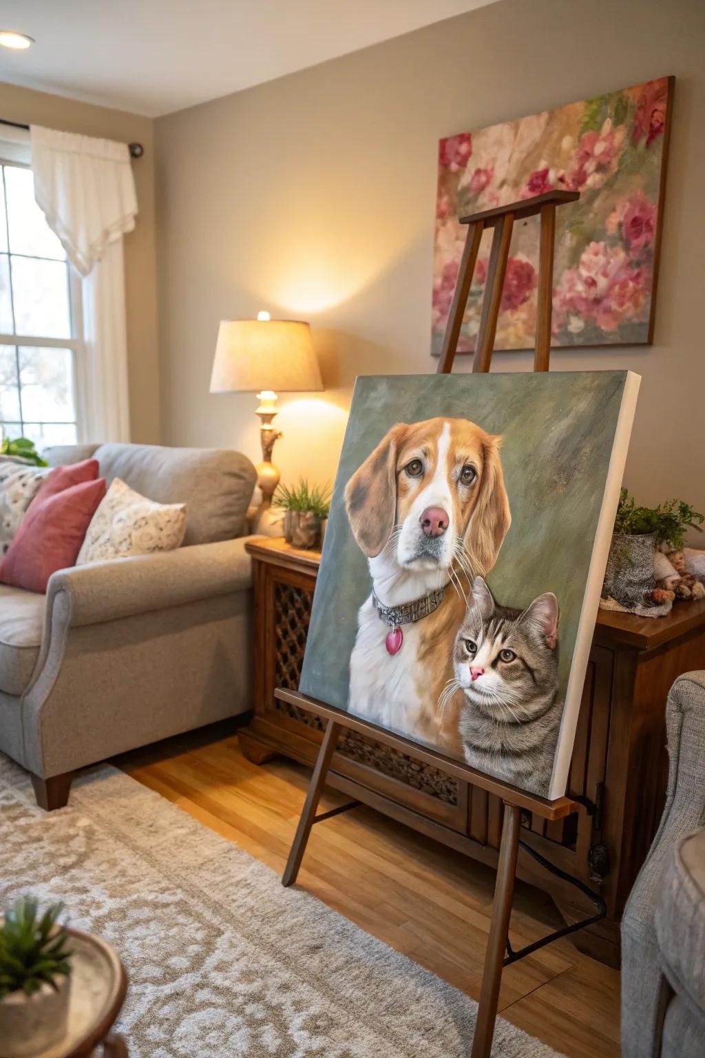 A beloved pet's portrait, painted with love.