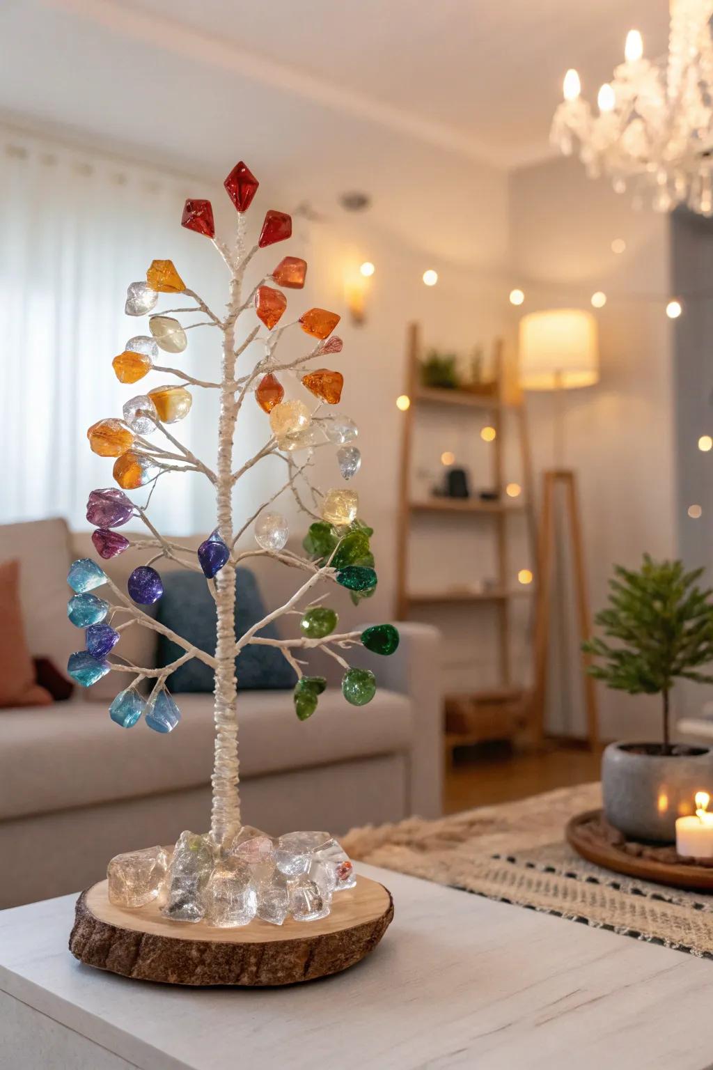 The Seven Chakra Crystal Tree brings vibrancy and positive energy.