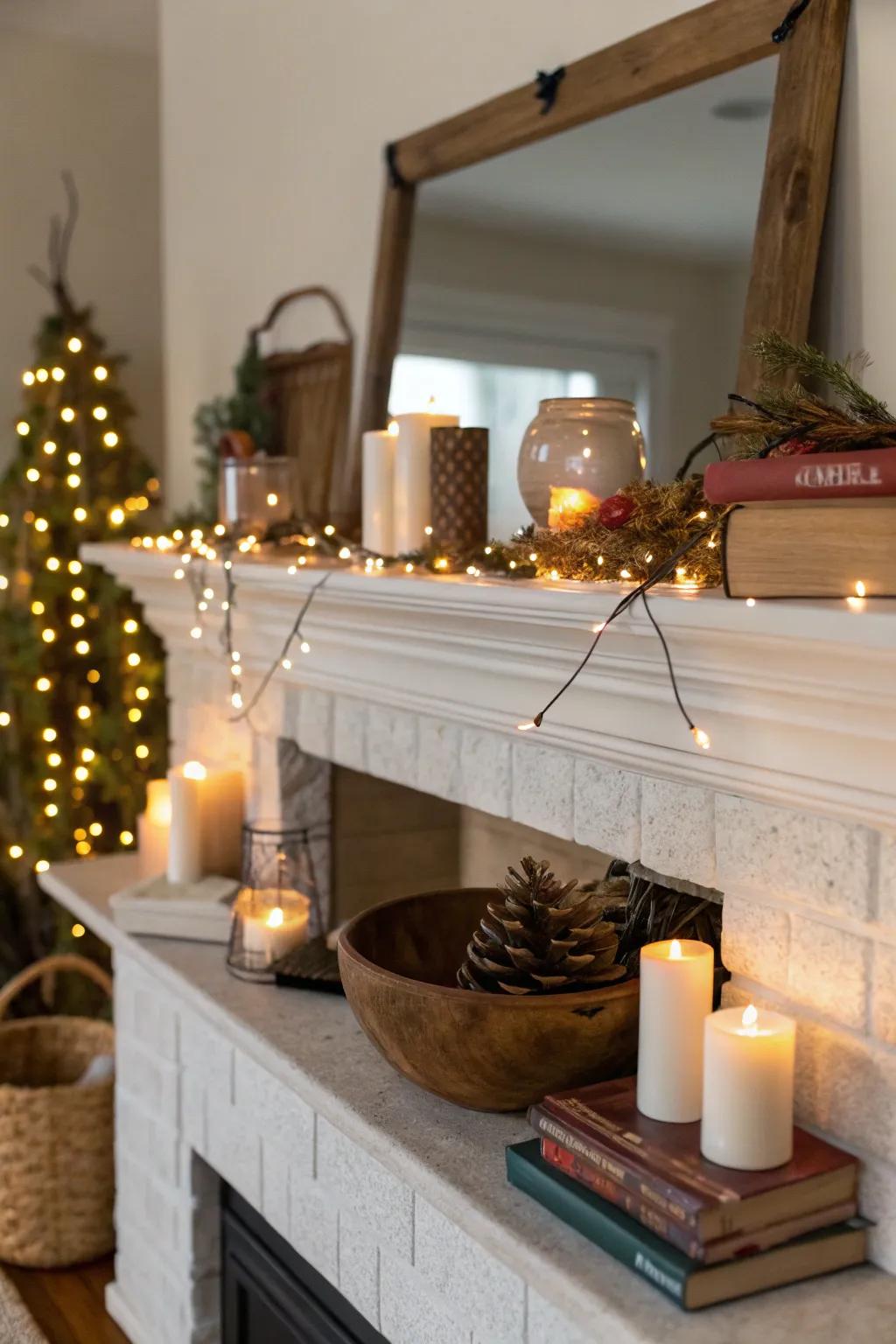 Illuminate your mantel for a year-round festive feel.