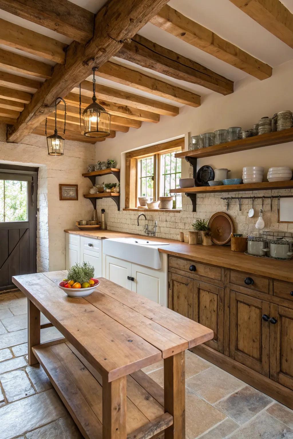 Butcher block countertops add warmth and rustic charm to your kitchen.