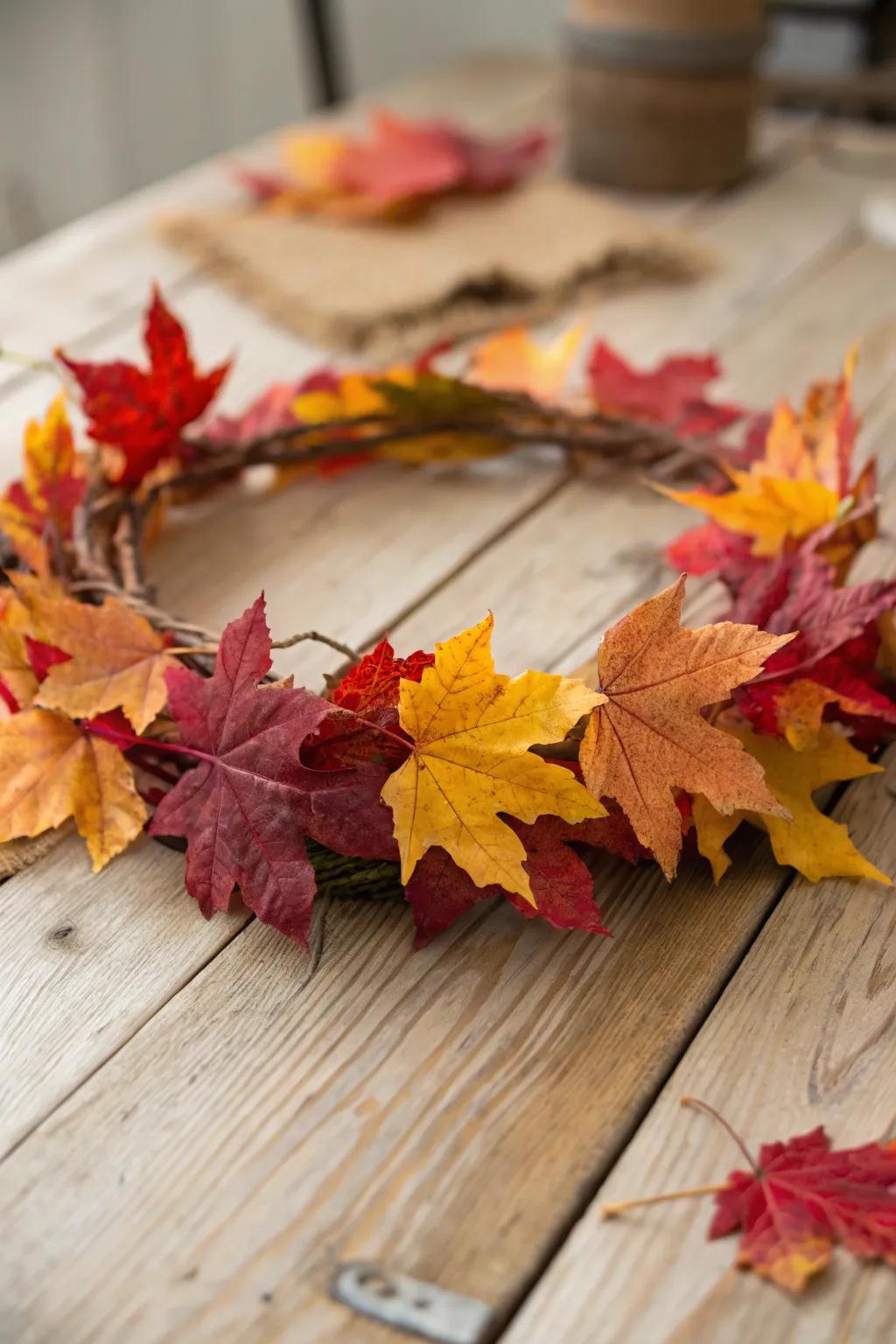 A whimsical leaf crown, perfect for embracing the autumn spirit.