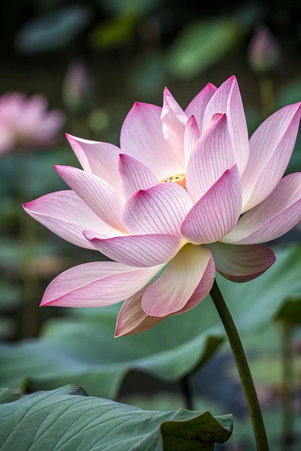 A romantic pink lotus painting with layered petals.