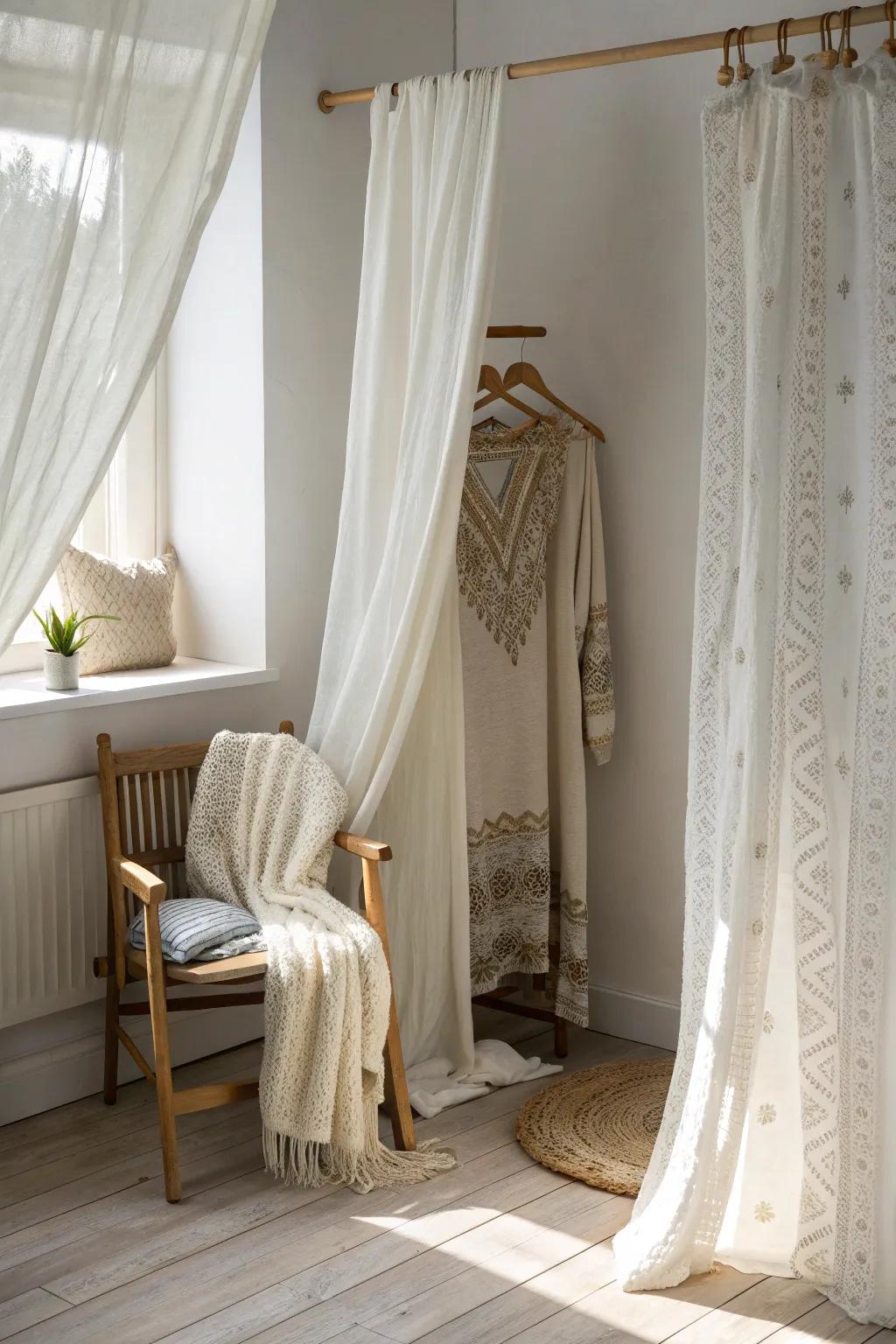 Transform your space with a dreamy curtain cloister—where privacy meets style. 🌿✨