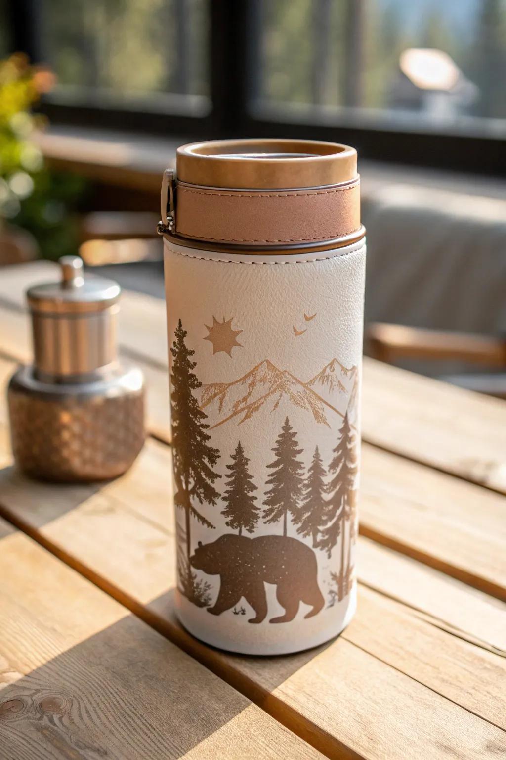 Bring the serenity of the wild into your home with this nature-inspired Mama Bear tumbler. #ScandinavianStyle #MinimalistDesign #BohoChic
