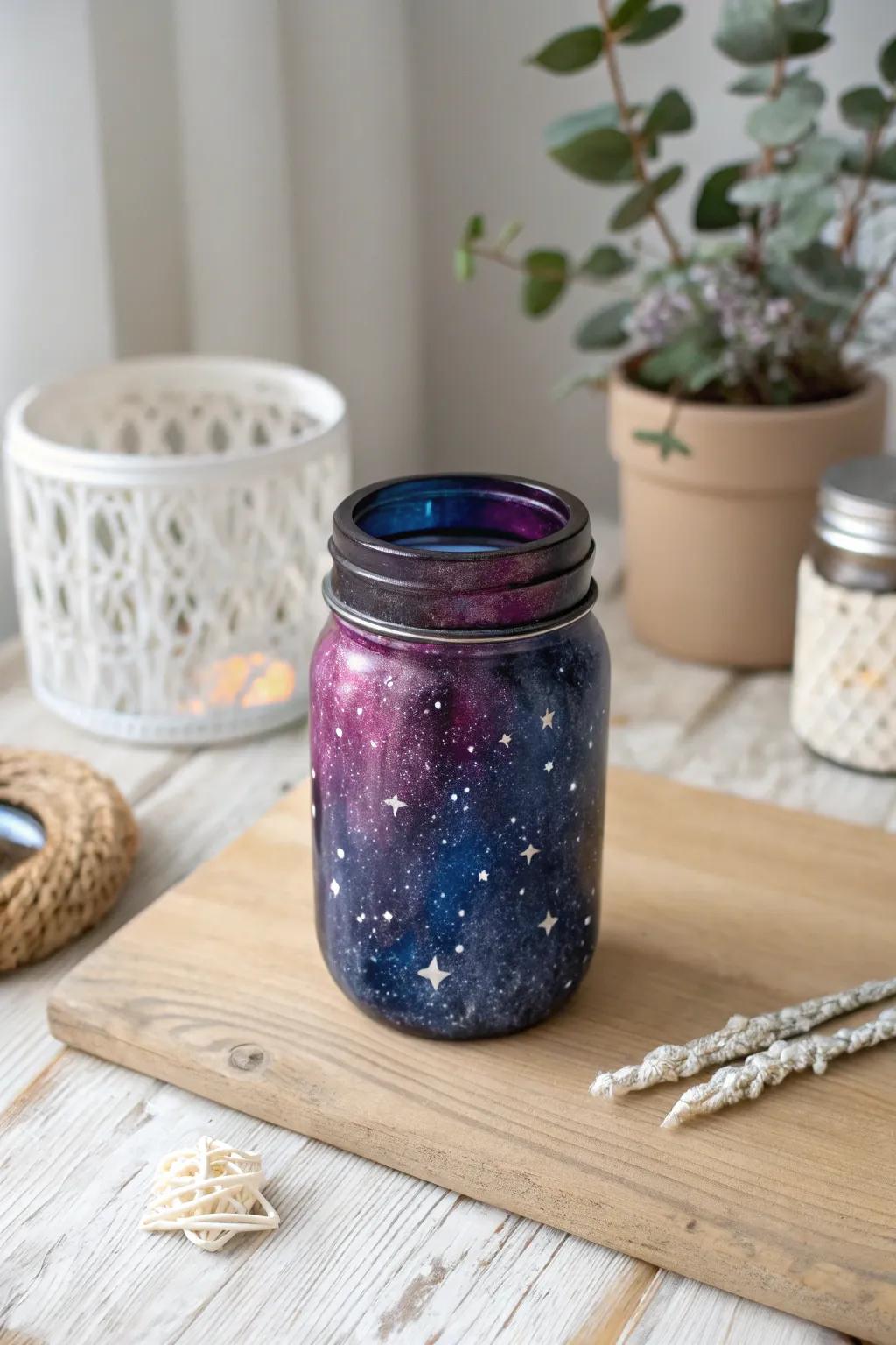 Capture the night sky in a jar with our Galaxy Glow mason jar project – where simplicity meets celestial beauty.