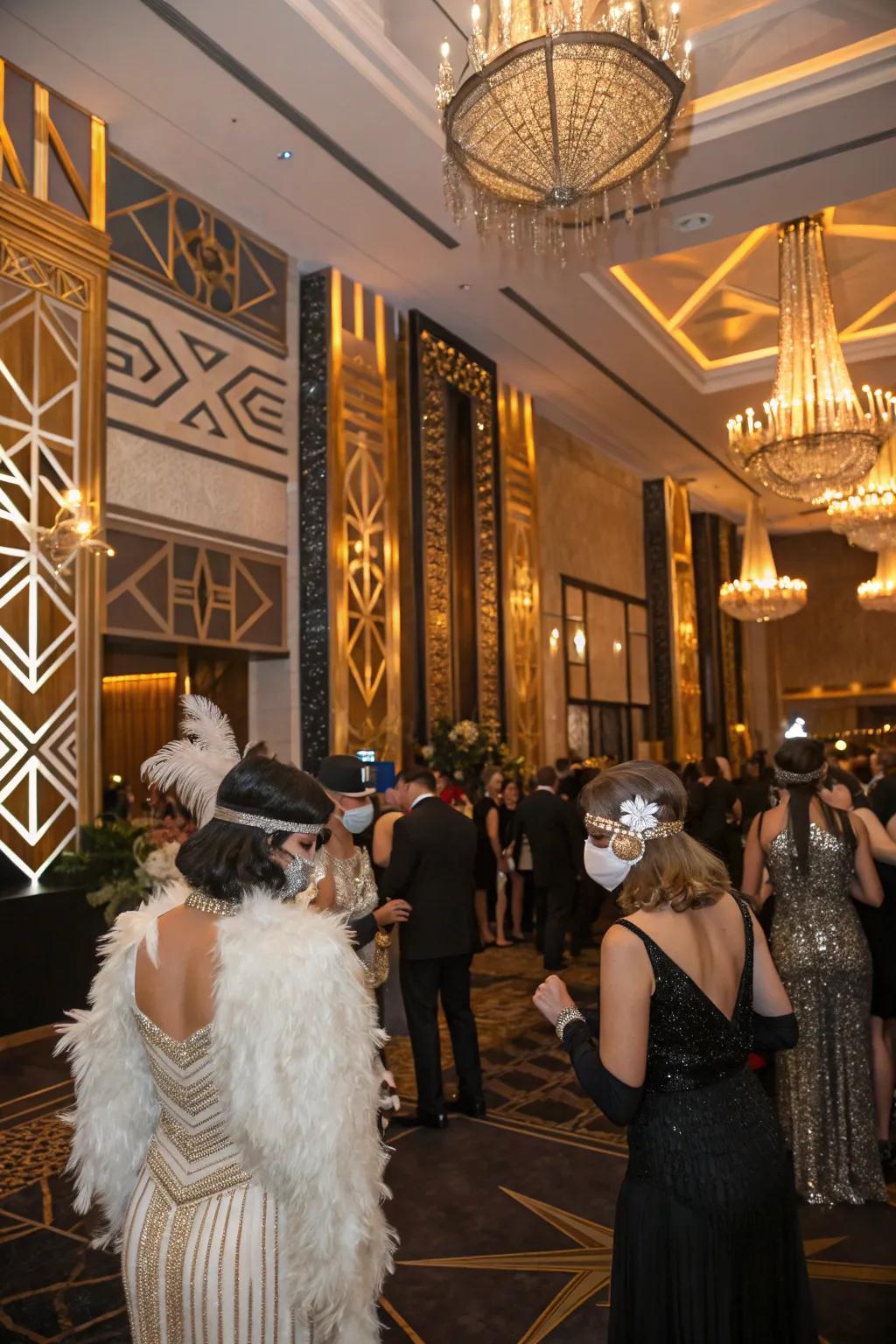 Celebrate the Roaring Twenties with Gatsby-inspired glamor.