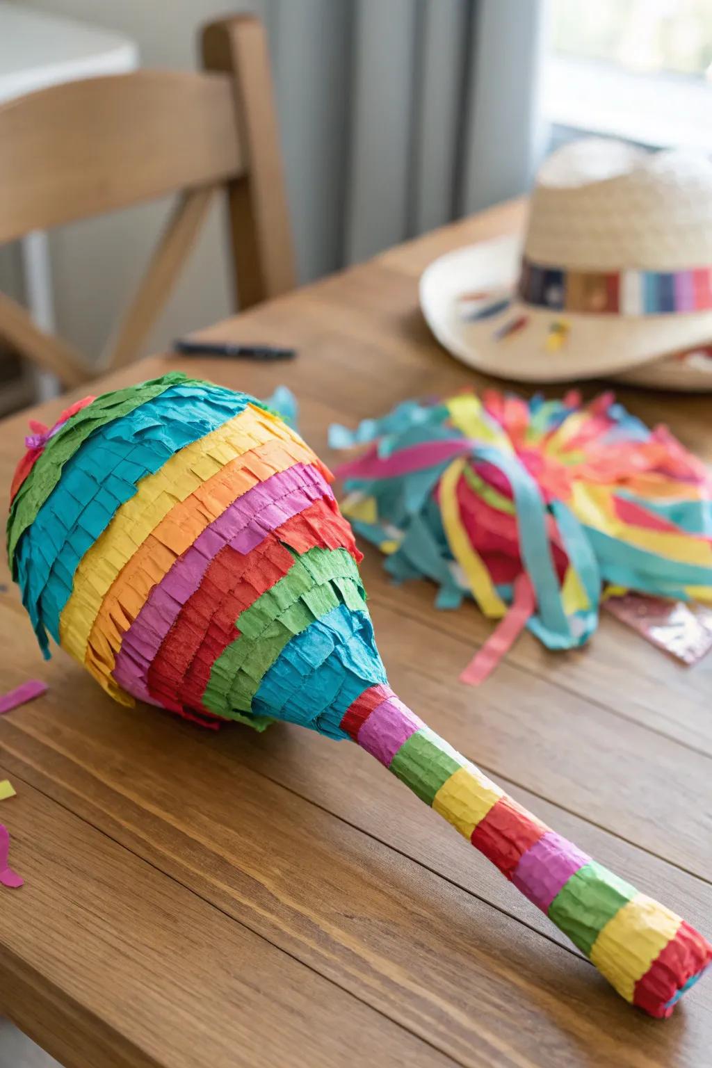 A fun and festive maraca mini piñata perfect for music lovers.