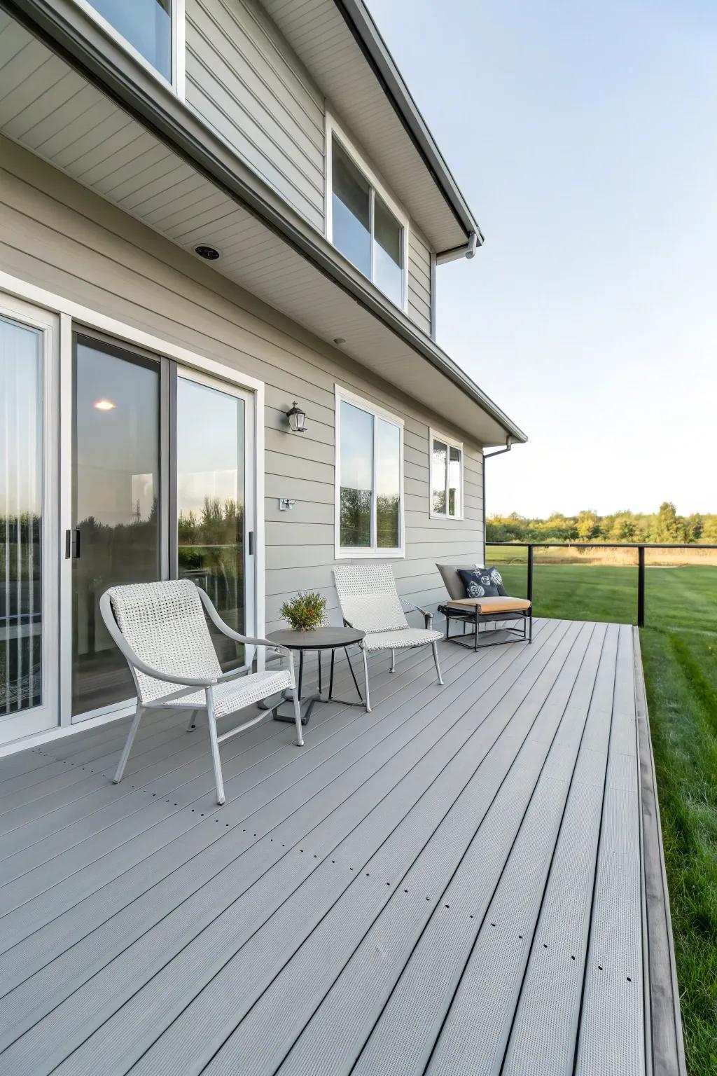 Light Gray decks provide a sophisticated and contemporary outdoor aesthetic.