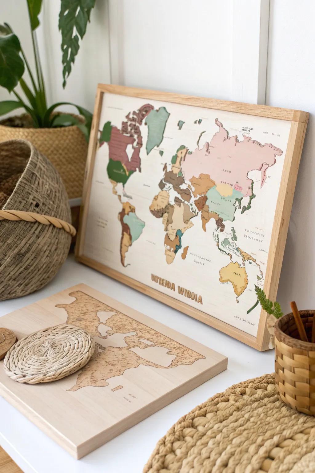 Explore the world with our elegant Montessori map – where learning meets craftsmanship.