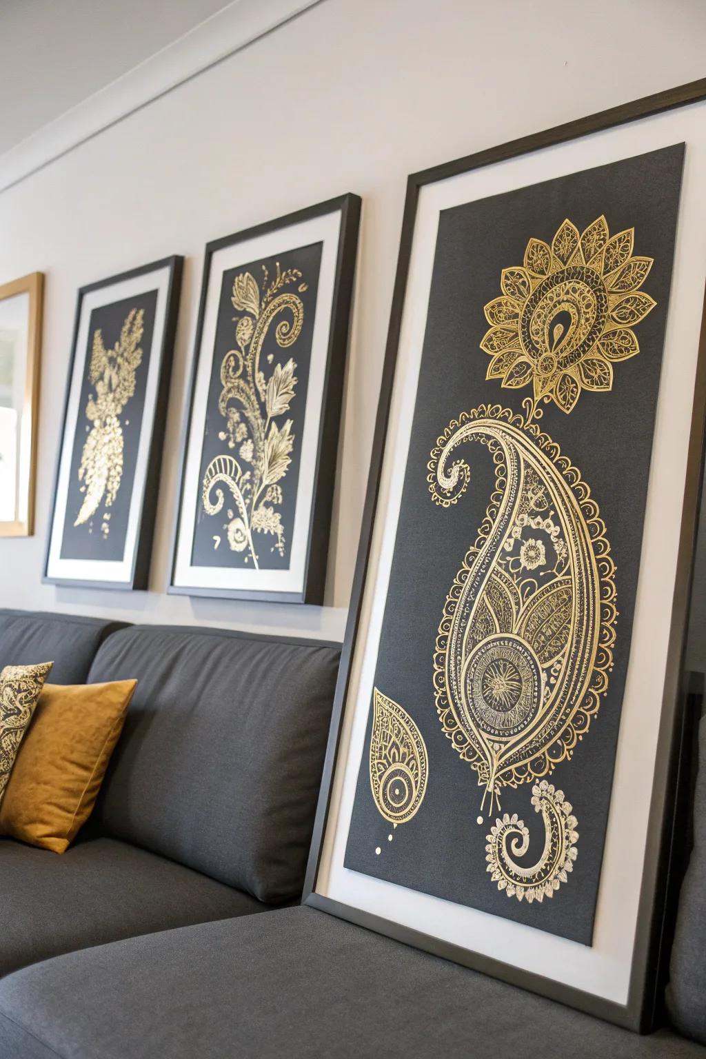 Henna-inspired prints bring intricate beauty and cultural flair to your space.